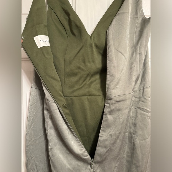NWT Green Bridesmaid Satin Dress - Picture 8 of 9